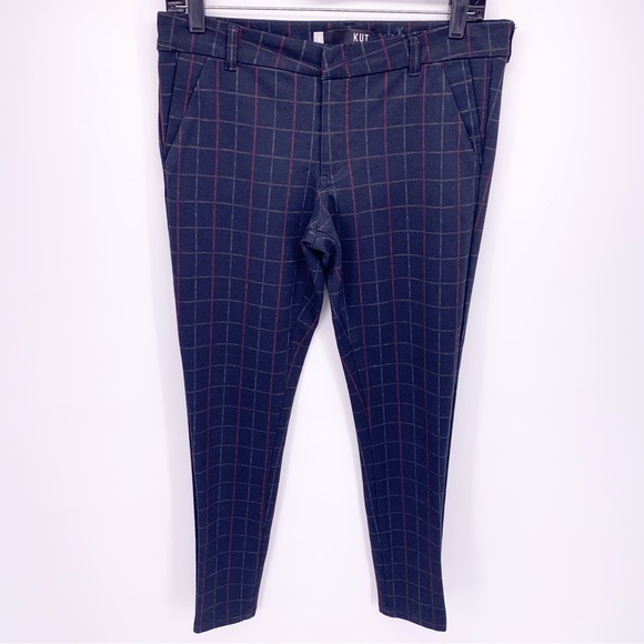 Kut From the Kloth Mia Ankle Skinny Plaid Pants Size 6 - Picture 1 of 8